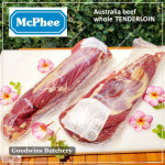 Beef Tenderloin frozen Australia (A) BUDGET steak cuts 2" 5cm price for 2pcs 600gr (eye fillet mignon daging sapi has dalam) brand NOLAN / McPHEE / CAG
